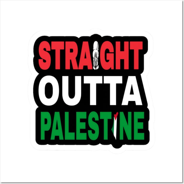 Straight Outta Palestine - Handala and Map - Sticker - Back Wall Art by SubversiveWare